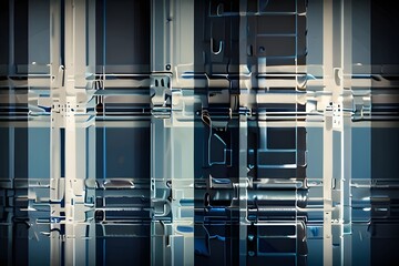 Abstract geometric pattern with vertical lines and light reflections