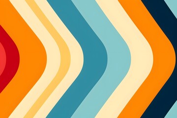 Retro wavy stripes pattern in warm and cool colors