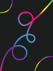 Colorful Gradient Line Art on Dark Background – Abstract Neon Curve Design