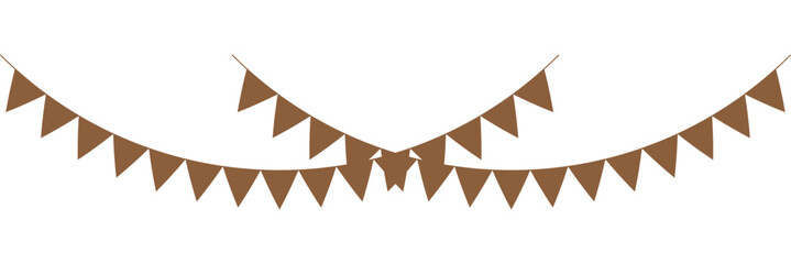 Bunting flags vector. Set of decorative bunting flags vector illustration of party decoration elements isolated on white background for festive events and celebrations.