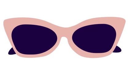Retro eyewear fashion trend with pink cat eye sunglasses style video. - Powered by Adobe