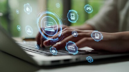 Gaming icons show online gaming, game streaming, and interactive play. Gaming supports esports, game community, and digital gaming experience. Funnel - Powered by Adobe