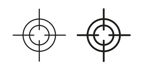 Aim icon with editable stroke and flat vector pack