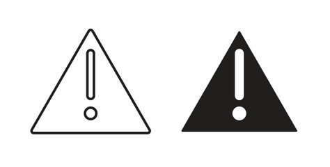 Alert icon with editable stroke and flat vector pack