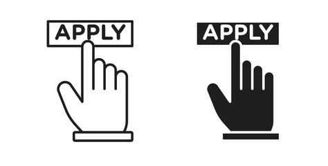 Apply icon with editable stroke and flat vector pack