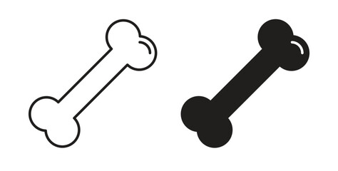 Bone icon with editable stroke and flat vector pack