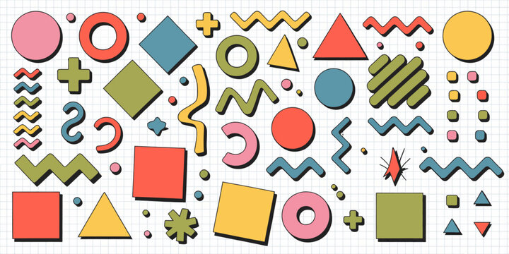 Retro Geometric Pattern with Bright Colors and Vintage Aesthetic for Modern Creative Designs and Trendy Backgrounds