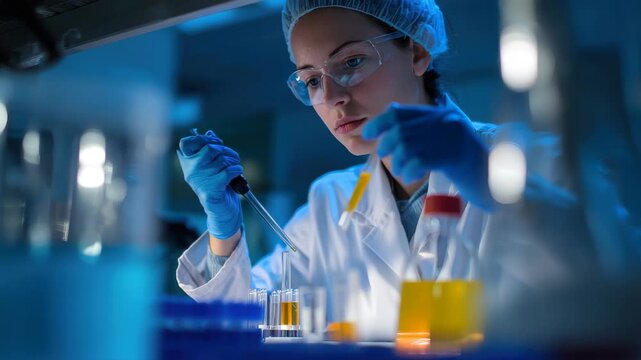 Radiopharmacist prepares radiopharmaceuticals in a laboratory setting during a dedicated research session focusing on patient care and safety protocols