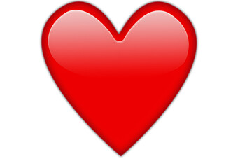 Bright Red Heart Emoji Symbol of Love and Affection