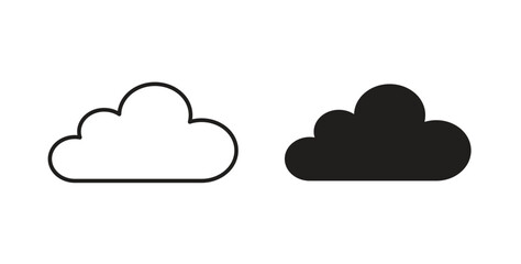 Cloud icon with editable stroke and flat vector pack
