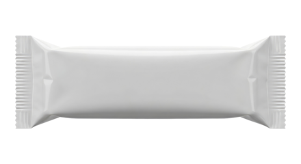 Realistic 3D Render of an Unbranded Horizontal Foil Pouch, Cut Out, Clipping Path, Isolated on a Transparent PNG Background.