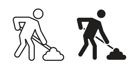 Construction icon with editable stroke and flat vector pack