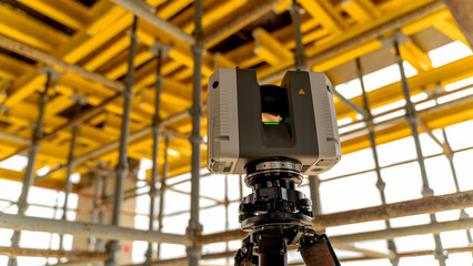 Geodetic Laser Scanning Instrument at Construction Site