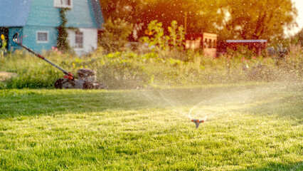 Automatic watering of the lawn in the garden