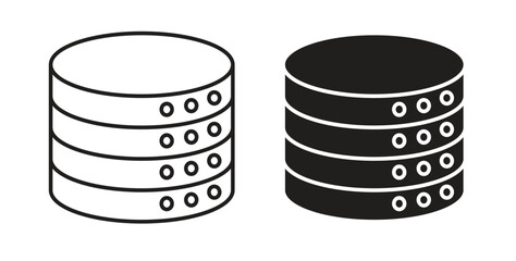 Database icon with editable stroke and flat vector pack