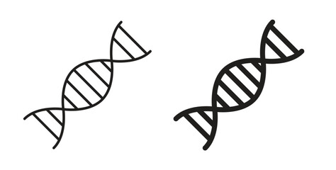 DNA icon with editable stroke and flat vector pack