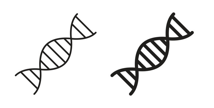 DNA icon with editable stroke and flat vector pack