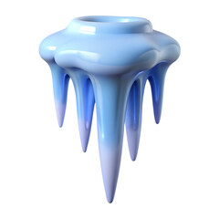 3d icon of stylized icicle isolated on transparent background in 3d rendering