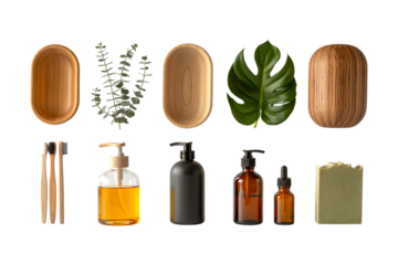 Sustainable eco-friendly beauty & home essentials flat lay