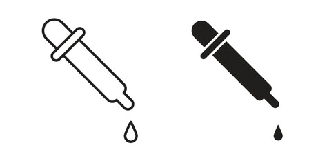 Dropper icon with editable stroke and flat vector pack