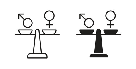 Equality icon with editable stroke and flat vector pack