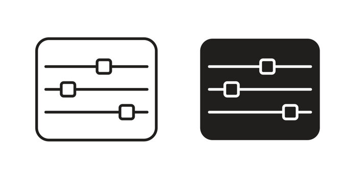 Filter Control icon with editable stroke and flat vector pack