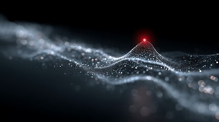 Anomaly Detection Single Distinct Glowing Red Data Point Outlier