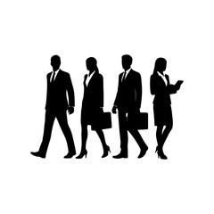 Corporate Team Walking Silhouette