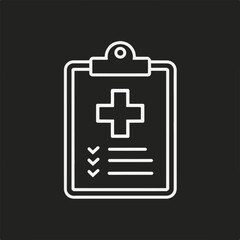 Fototapeta premium Medical Clipboard Icon with Checklist for Healthcare and Insurance Documents Representing Patient Records and Medical History Information in a Clinical Setting