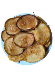 pancakes on a white background