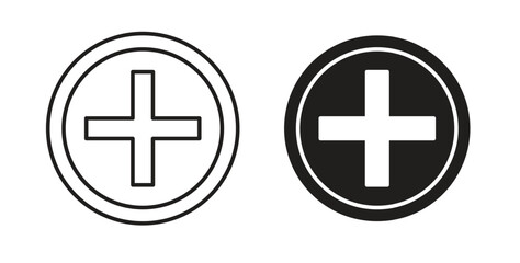 Hospital sign icon with editable stroke and flat vector pack