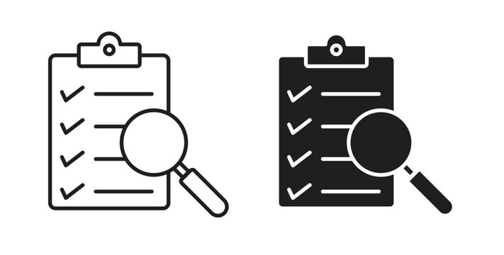 Inspection icon with editable stroke and flat vector pack