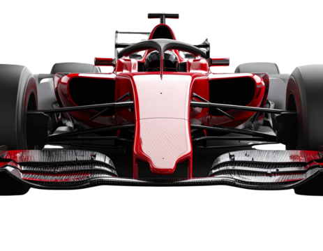  Close-Up Front View Focused on Nose Cone and Front Wing of Formula 1 Car, Isolated