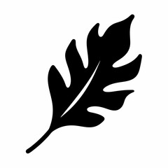 Naklejka premium Silhouette of a Leaf with Lobes and Distinct Vein against White Background