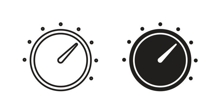 Knob icon with editable stroke and flat vector pack
