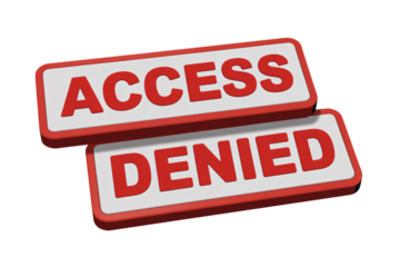 Urgent warning message access denied red alert symbol for security breach or system failure