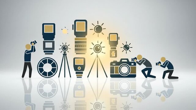 Photography Equipment and Photographers Illustration.