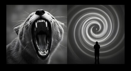 A Powerful Roar and a Cosmic Spiral A Dichotomy of Force and Wonder