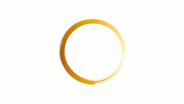 Golden circle, a symbol of perfection, unity, and timelessness, rendered with a textured brushstroke effect for an artistic and handcrafted feel