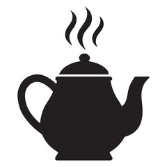 Hot Teapot Silhouette, Tea kettle Vector