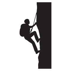 Cliffside Climber Silhouette ,Outdoor Adventure Icon