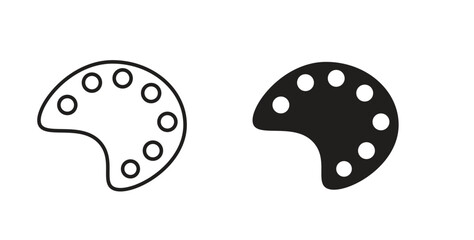 Palette icon with editable stroke and flat vector pack