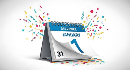 Celebrate new year calendar january december confetti party holiday event reminder date countdown time -happy new year