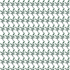 Fototapeta premium Hand-Drawn Green Leaf Botanical Pattern