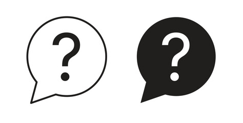 Question icon with editable stroke and flat vector pack