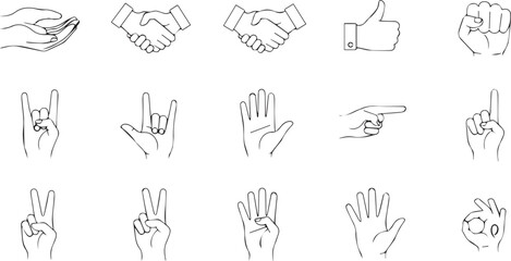 Fototapeta premium Collection of hand gesture icons