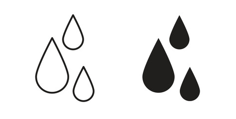 Raindrops icon with editable stroke and flat vector pack