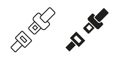 Seat Belt icon with editable stroke and flat vector pack