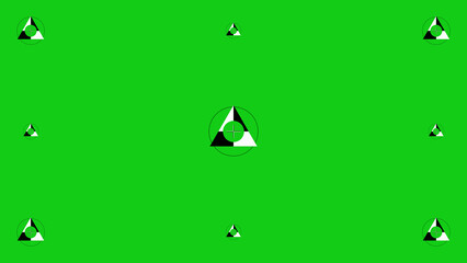 Green Screen Abstract Logo Pattern On Bright Green Background For Branding And Design