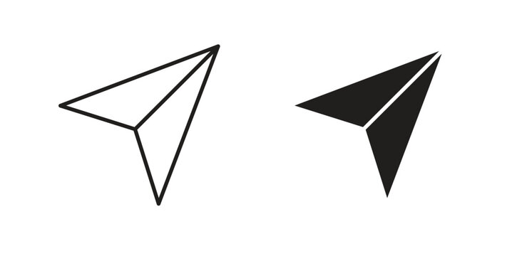 Send icon with editable stroke and flat vector pack